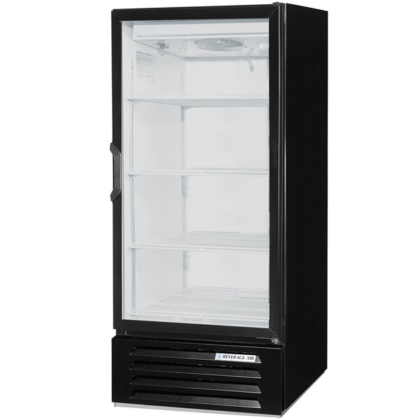 Beverage-Air LV10HC-1-B-18 Lumavue 24" Black Refrigerated Glass Door Merchandiser with LED Lighting - Left Hinged Door