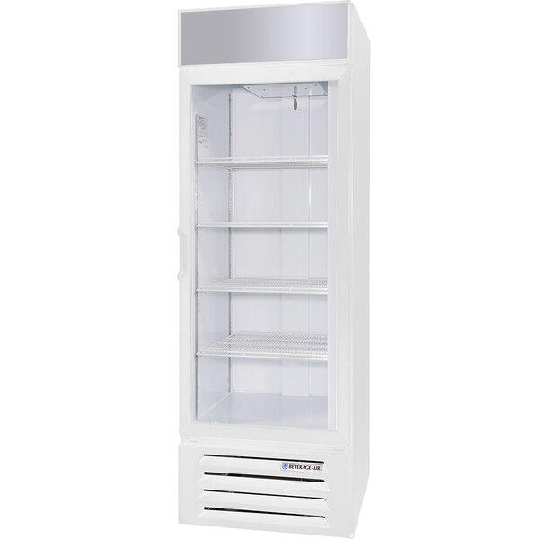 Beverage-Air LV23HC-1-W-18 Lumavue 27" White Refrigerated Glass Door Merchandiser with LED Lighting - Left Hinged Door