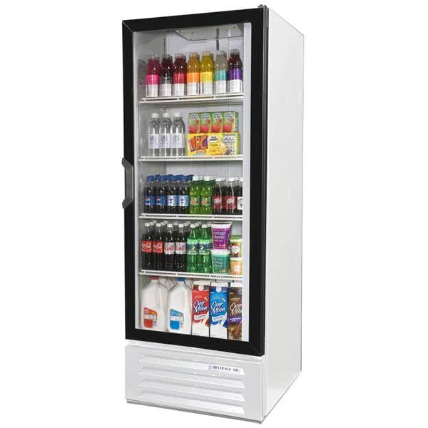 Beverage-Air LV12HC-1-W-18 Lumavue 24" White Refrigerated Glass Door Merchandiser with LED Lighting - Left Hinged Door