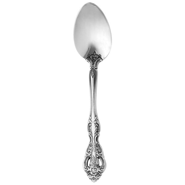 Oneida Michelangelo by 1880 Hospitality 2765SADF 4 1/4" 18/10 Stainless Steel Extra Heavy Weight Demitasse Spoon - 12/Case