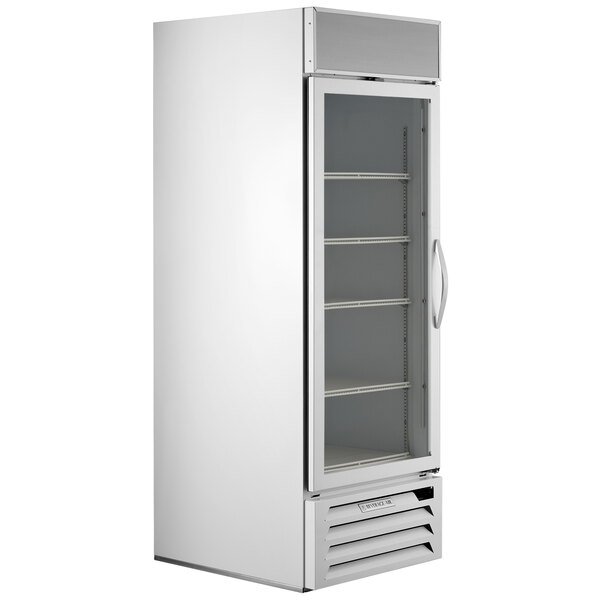 Beverage-Air MMF23-1-W-LED-002 Marketmax White 27" Glass Door Merchandising Freezer with LED Lighting - Left Hinged Door