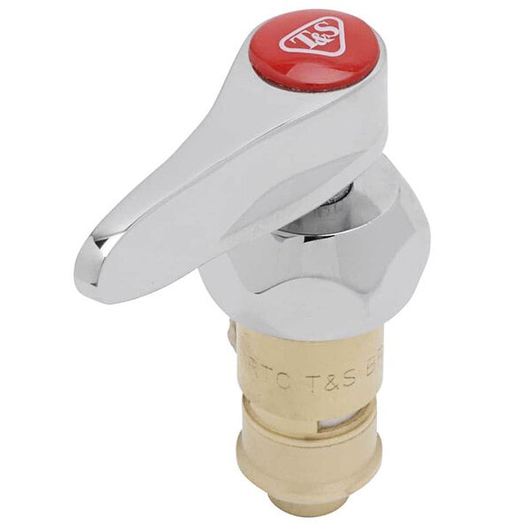 T&S 12446-25NS Cerama Cartridge with Check Valve, Right to Close Lever Handle, and Red Index