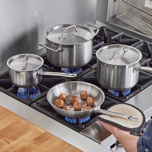 Vigor SS1 Series 7-Piece Induction Ready Stainless Steel Cookware Set with  2 Qt., 4.5 Qt.