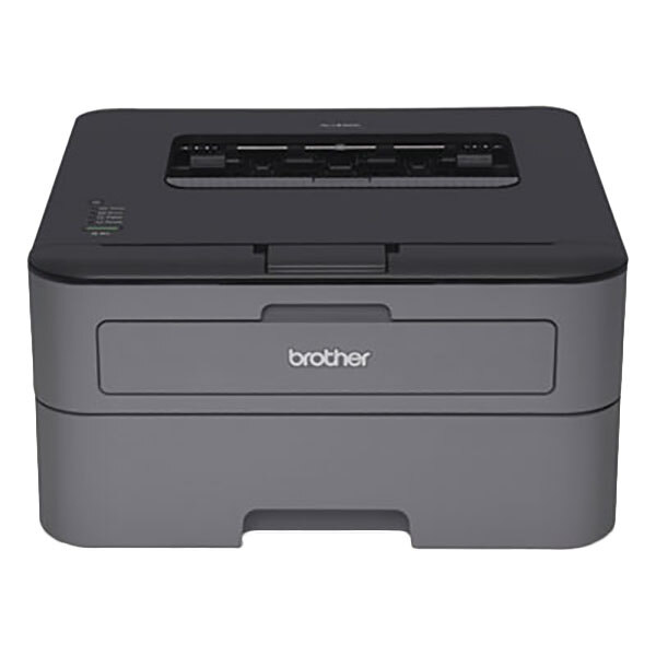 A black Brother HL-L2300D laser printer on a white background.
