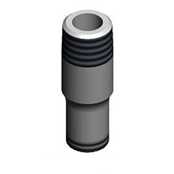 A black and grey T&S Big-Flo EasyInstall Nipple with 3/4" NPT male and 7/8"-27UN male ends.