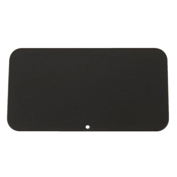 A black rectangular Tablecraft chalkboard label with a hole in it.