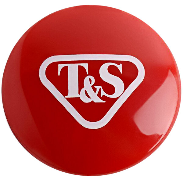 A red T & S button with white text.