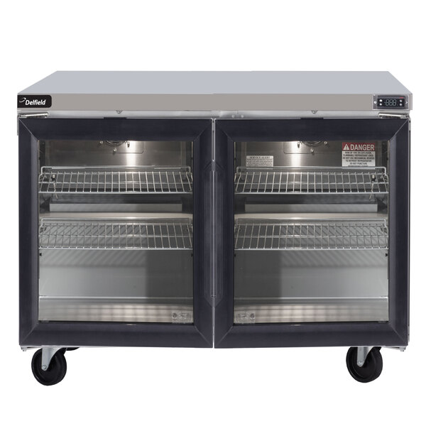 Delfield GUR48PG 48" Glass Door ADA Height Undercounter Refrigerator