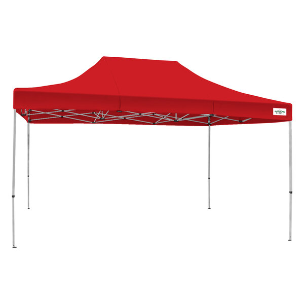 A red Caravan Canopy tent over a white background.