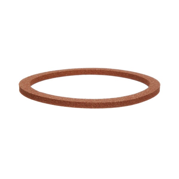 A brown rubber gasket with a white background.
