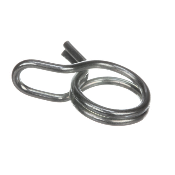 A Hobart metal hose clamp with a small wire loop.