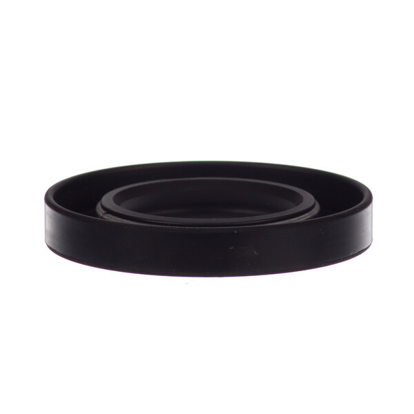A black rubber seal with a ring on it.