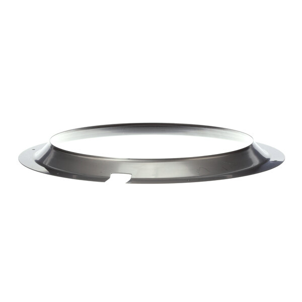 A close-up of a round silver Rational air baffle.