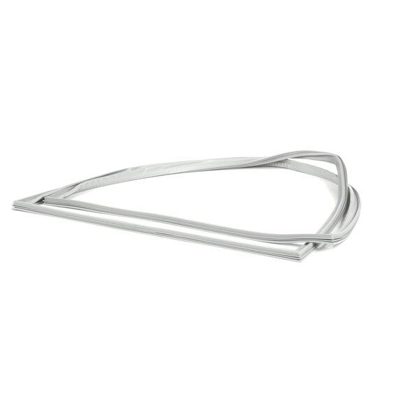 A gray magnetic refrigerator gasket with a triangle-shaped magnetic seal.
