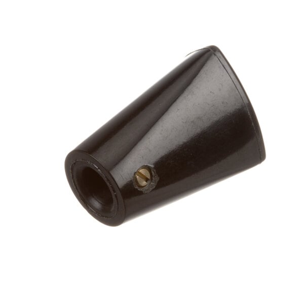 A black plastic knob with a screw.