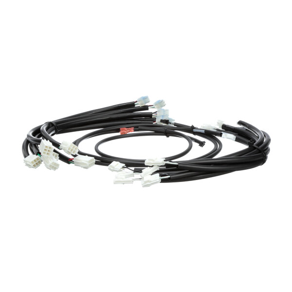 A black and white wire harness for a Vendo air curtain merchandiser.