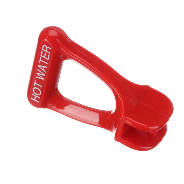 A red plastic Newco handle with white text.