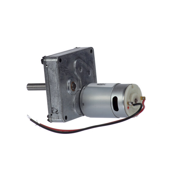 A small metal Jackson Gear Motor with wires.