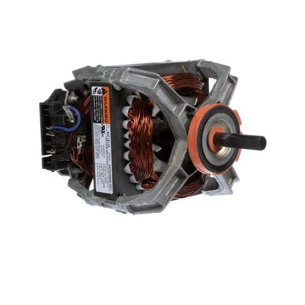 A Whirlpool Corporation motor for a dryer with a wire.