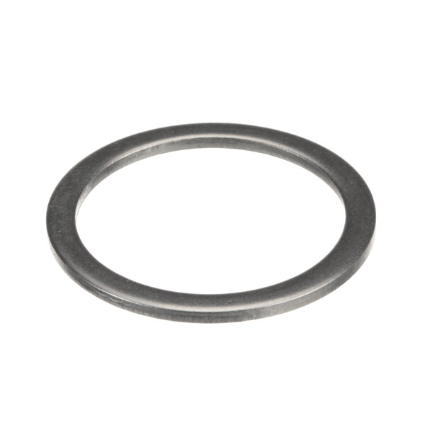 A black rubber ring with a metal ring.