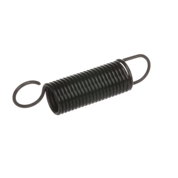 A black Hobart spring with a spiral coil and hook on the end.