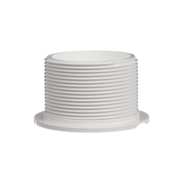 A white plastic Hussmann drain pipe with a white cap.