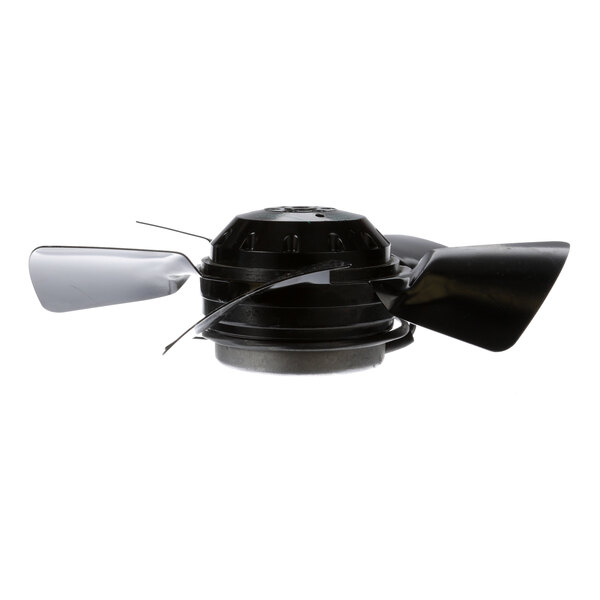 A black Irinox condenser fan with two blades.
