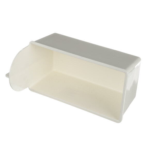 A white plastic Rondo container with an open lid.
