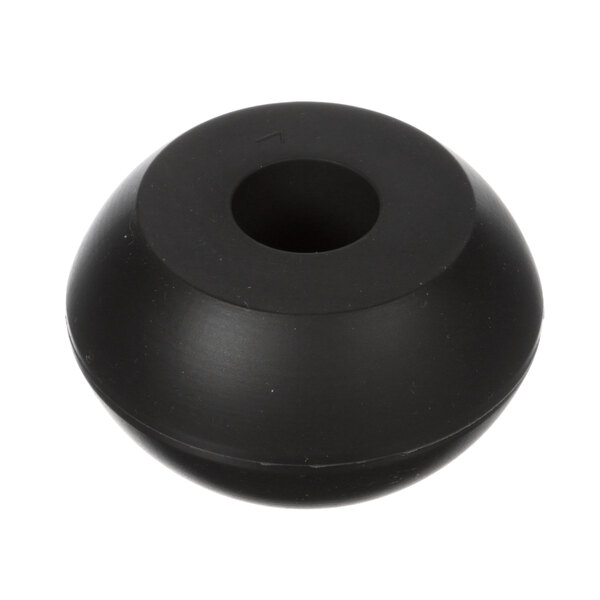 A black round object with a hole.