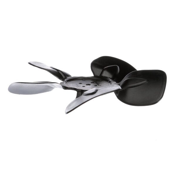 A black propeller with five blades.