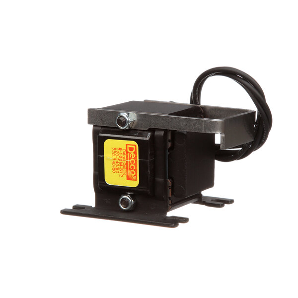 A small black Jackson solenoid with a yellow label.