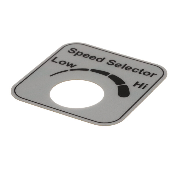 A white metal Hobart speed selector with black text.