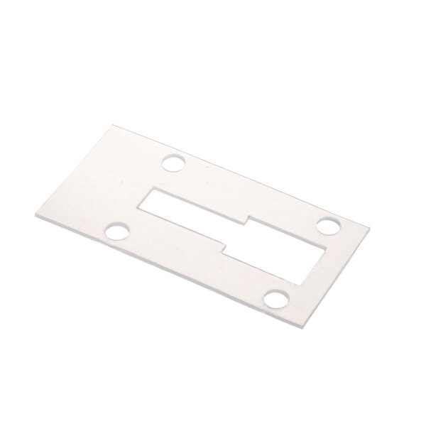 A white rectangular plastic piece with holes.