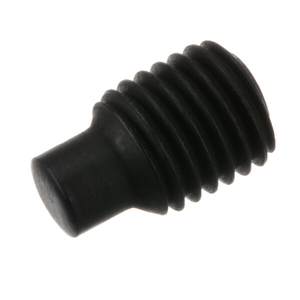 A close-up of a black Univex screw.