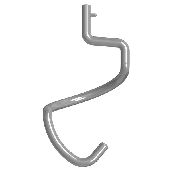 A Doyon stainless steel dough hook with a curved metal end.