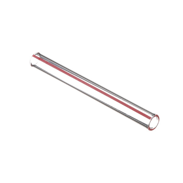 A Nuova Simonelli glass water level tube with red stripes on it.