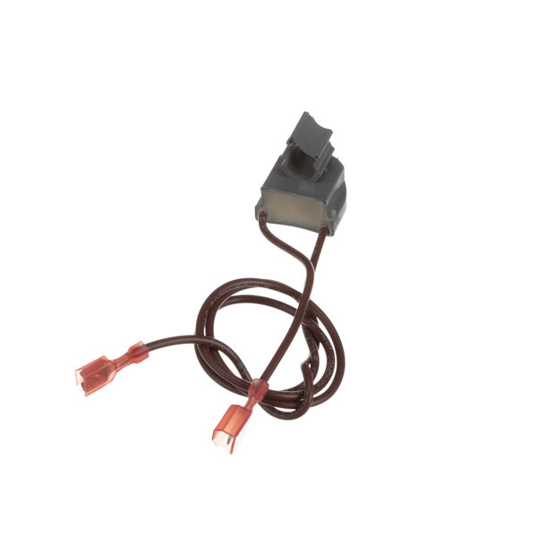 A grey Leer limit switch with red wires.