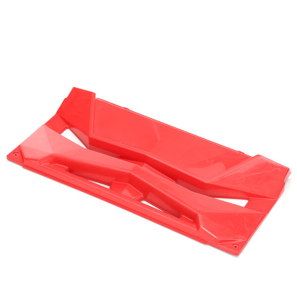 A red plastic louver plane with two holes.
