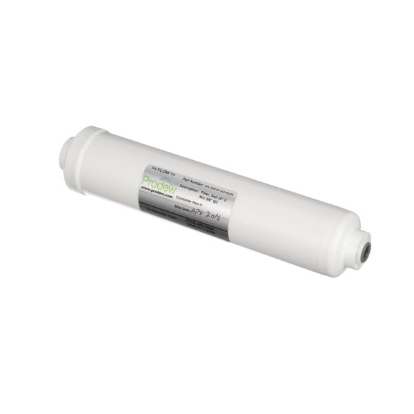 A white cylinder with a label that reads "Prodew 2FIL-ENCAP-S10-05Q38 3/8" Quick Connect" on a white background.