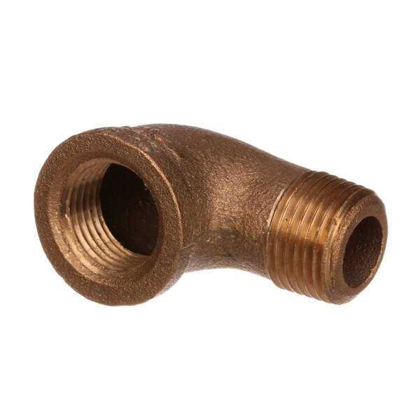 A copper 90 degree elbow with a nut on the end.