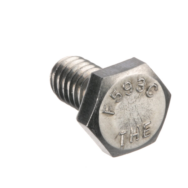 A close-up of an American Dish Service bolt with the number 1 on it.