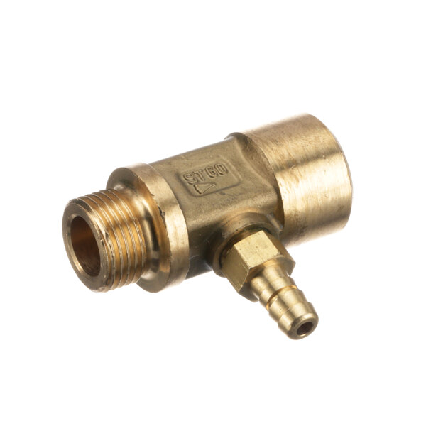A brass pipe threaded at the end for a Spray Master 300-3610 Injector.