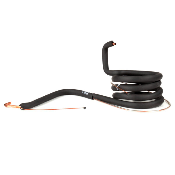 A black Beverage-Air suction line assembly with a black coil of wire.