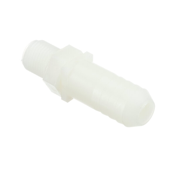 A white plastic Milnor hose adapter.