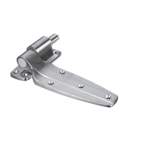 A stainless steel Leer spring loaded hinge with screws.