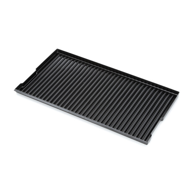 A black rectangular drip tray with a grid pattern.