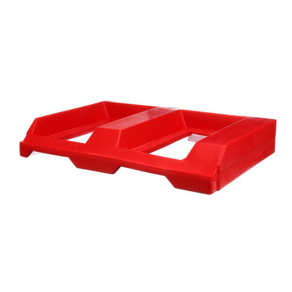 A red plastic Franke bottom bumper with holes.