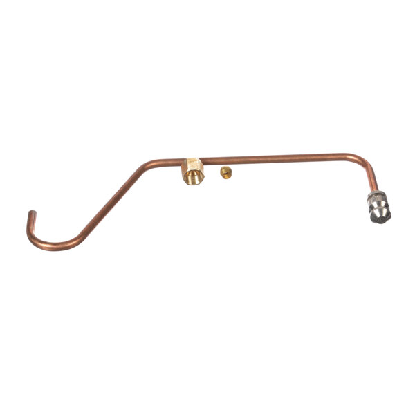 A copper Royal Range pilot assembly pipe with brass fittings and screws.
