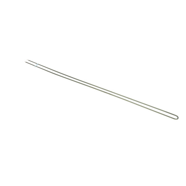 Two long thin metal rods with a white background.