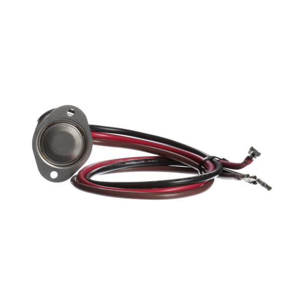 A black and red wire with a red and black connector attached to a Witt Refrigeration defrost control.